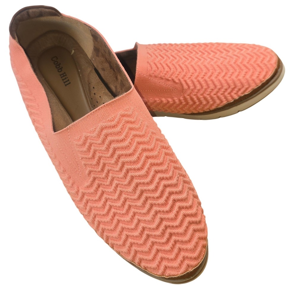 Cobb Hill Womens Size 10 Slip On Peach Pink Salmon Walking Shoes Sneakers